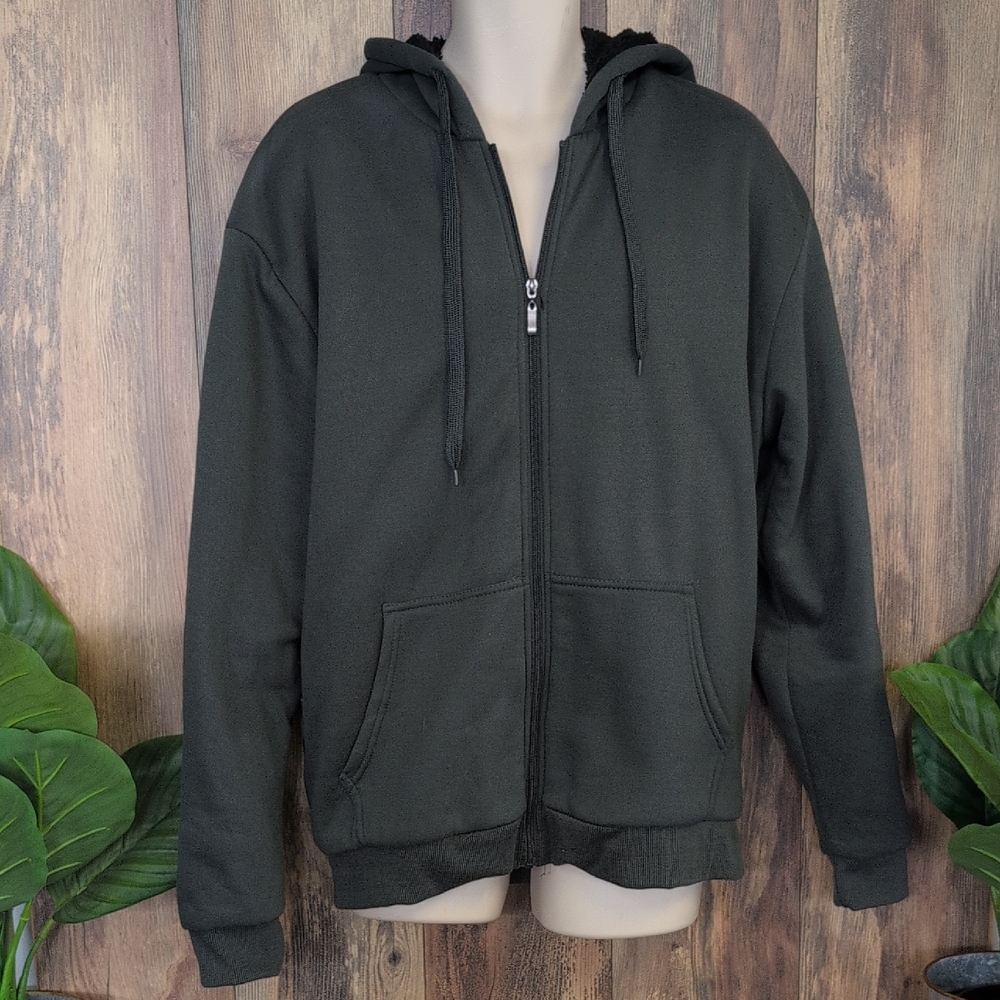 Big Ball Sports Men's Zip-Up Fleece Lined Hoodie Jacket L           P310